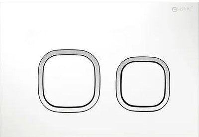 Image of r&t standard cisterns push plates - matte white with chrome trim  available at The Epic Shop